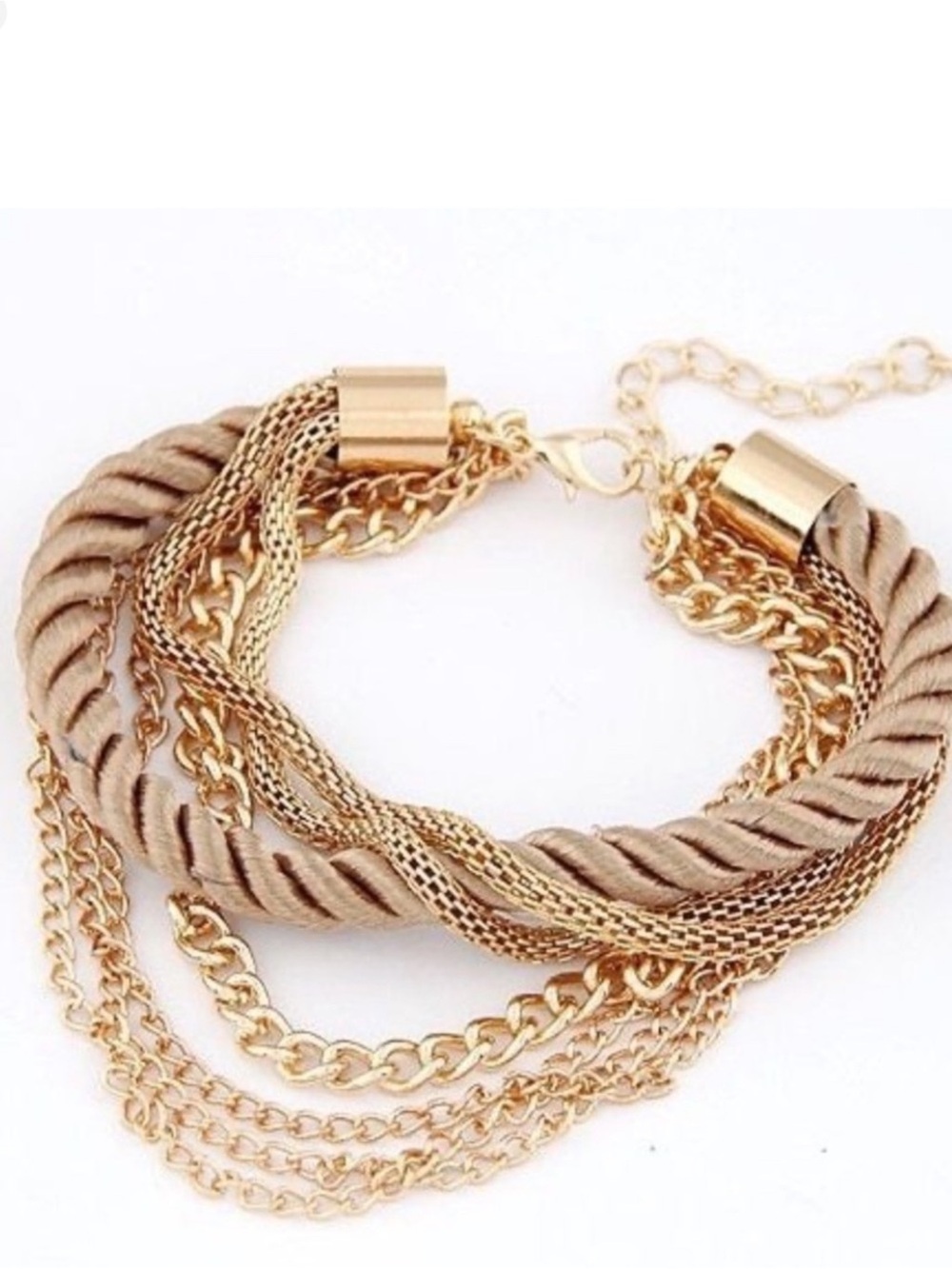 Gold-Tone Multi-Chain Rope Bracelet - Picture 2 of 3